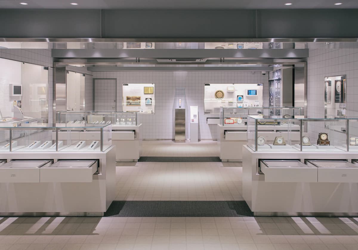 A jewellery showroom, representing our presence in Belgium